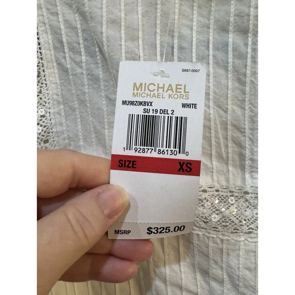 MICHAEL Michael Kors White‎ Dress Size XS Prairie Victorian Fairy Core Lace